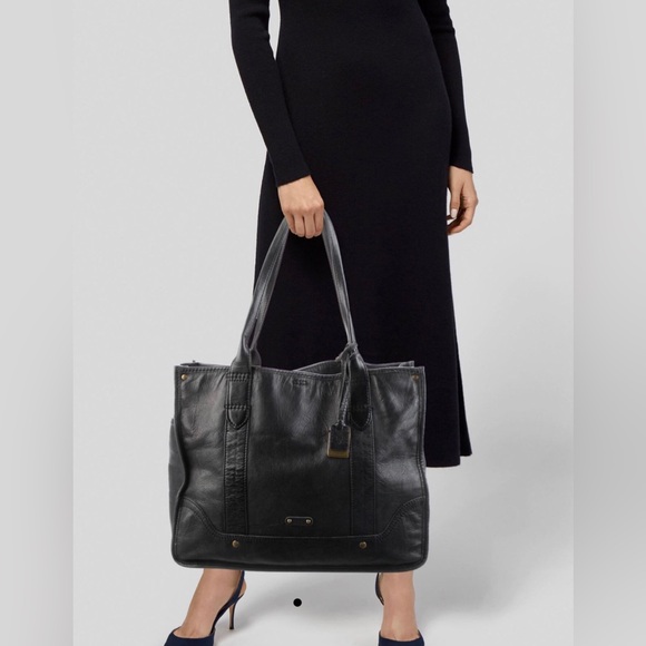 Frye Campus Dakota Leather Marbled Black Tote Shopper Shoulder Bag $378 - Picture 15 of 15